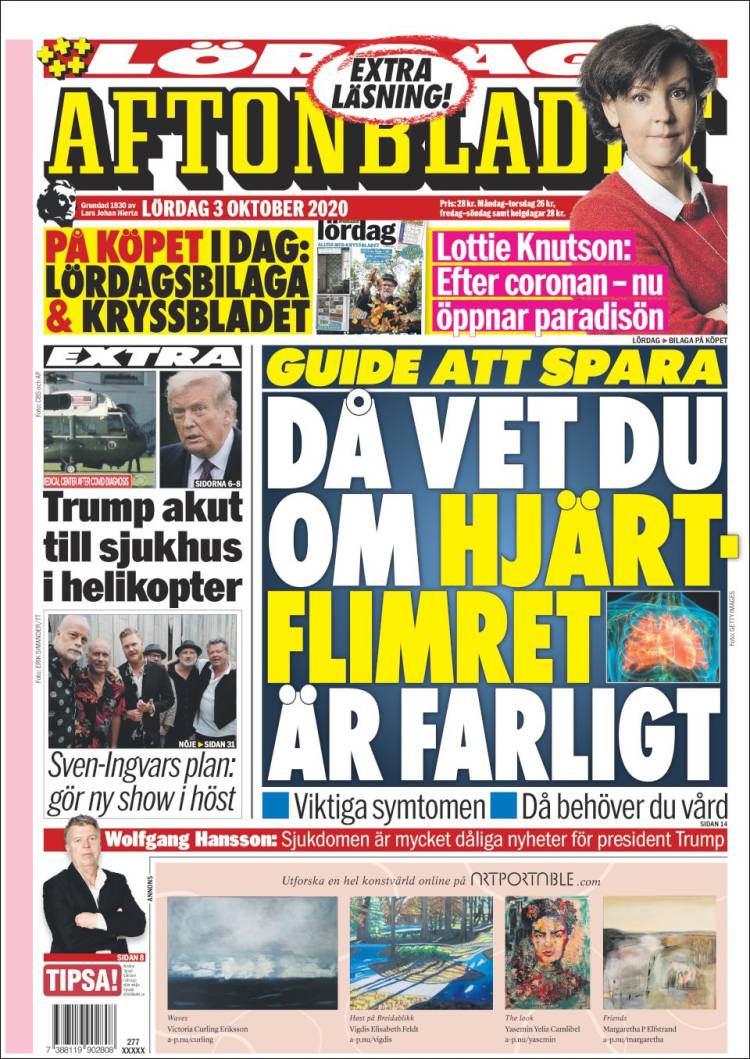 Portada de Aftonbladet (Suecia)