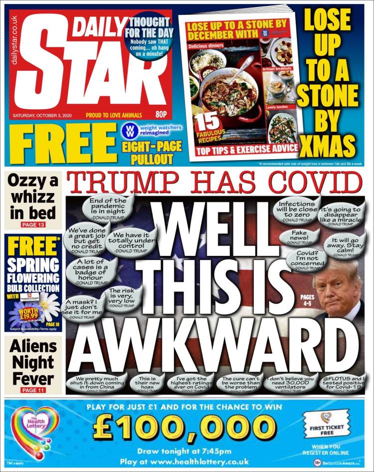 Portada de Daily Star (Reino Unido)