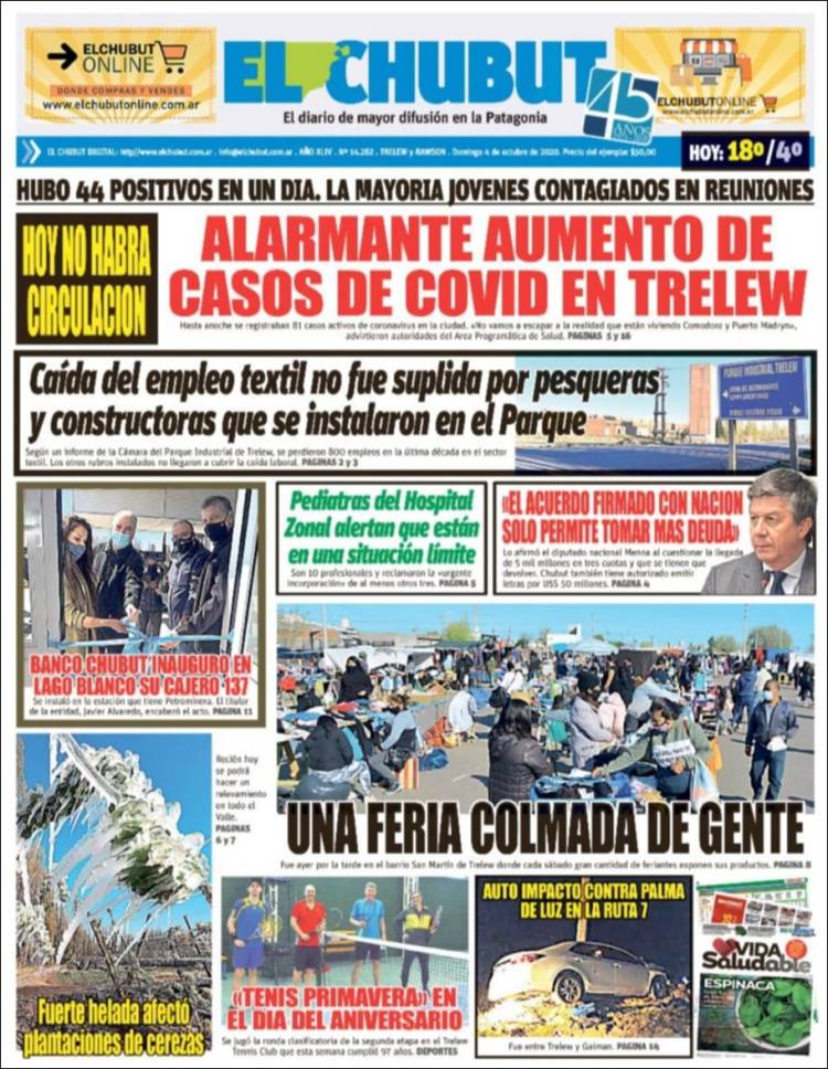 Portada de El Chubut (Argentina)