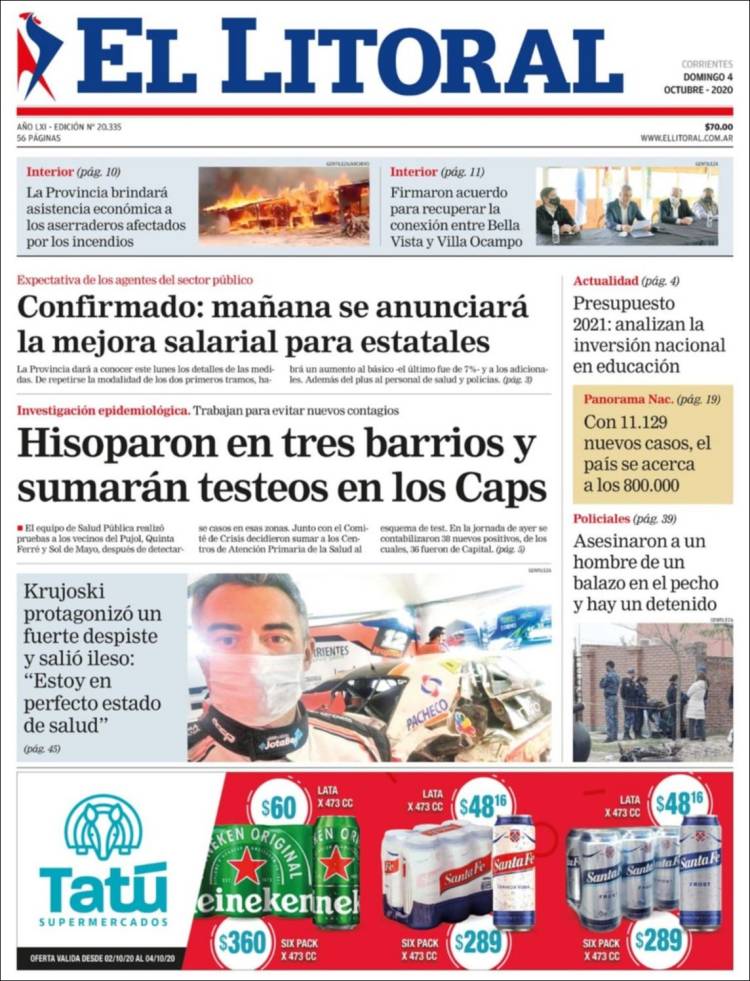 Portada de El Litoral Corrientes (Argentina)