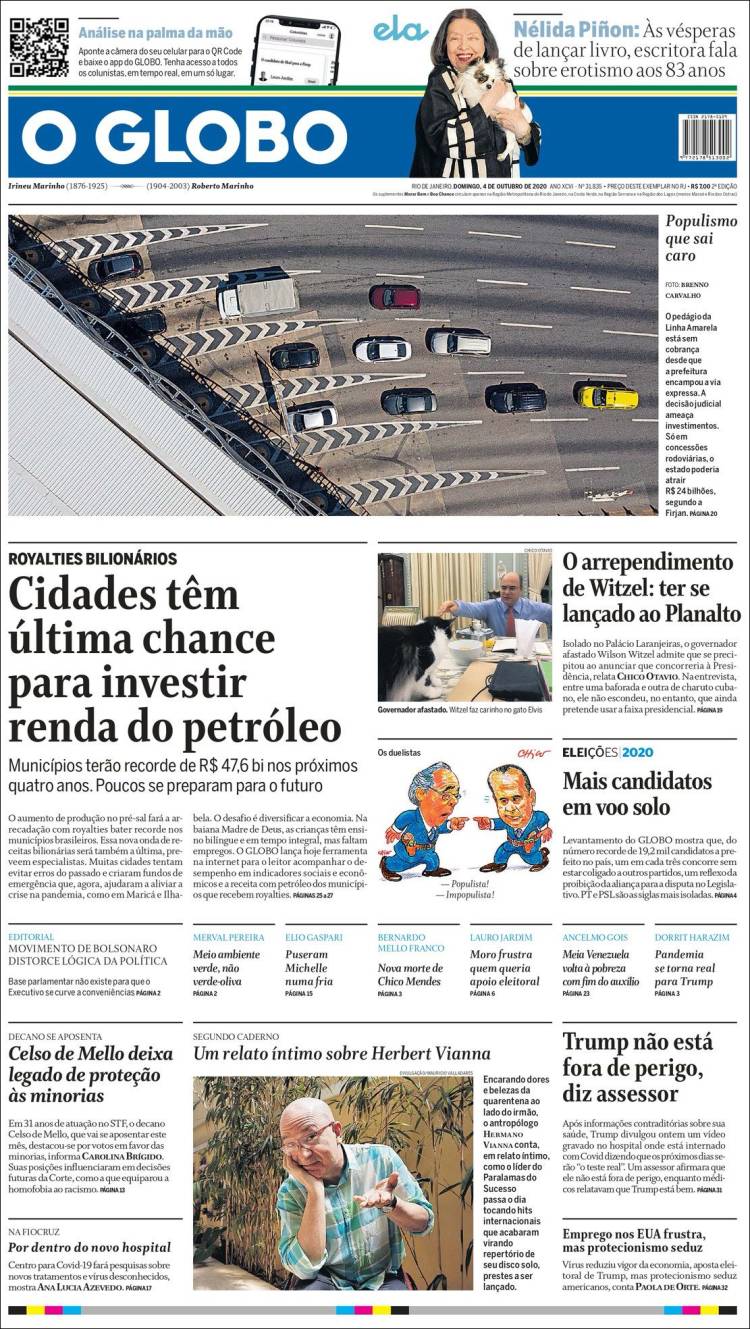 Portada de O Globo (Brasil)