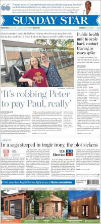 Portada de The Toronto Star (Canadá)