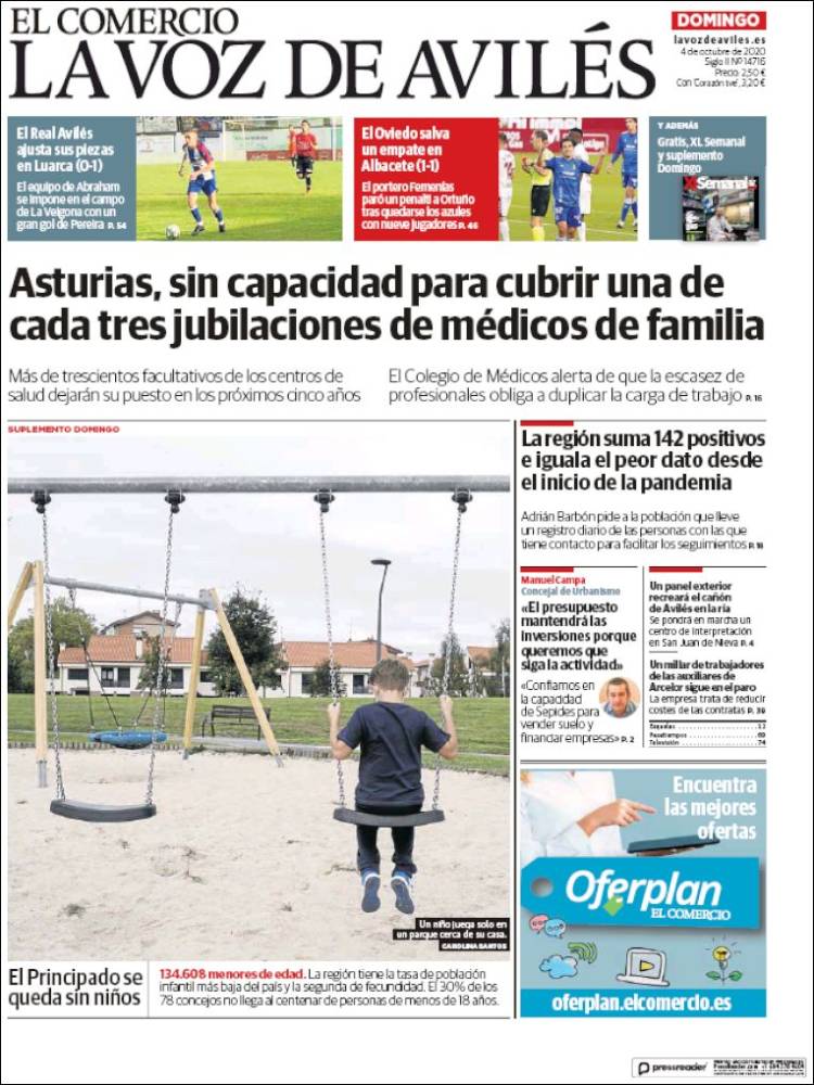 Portada de El Comercio - Avilés (Espa&ntilde;a)