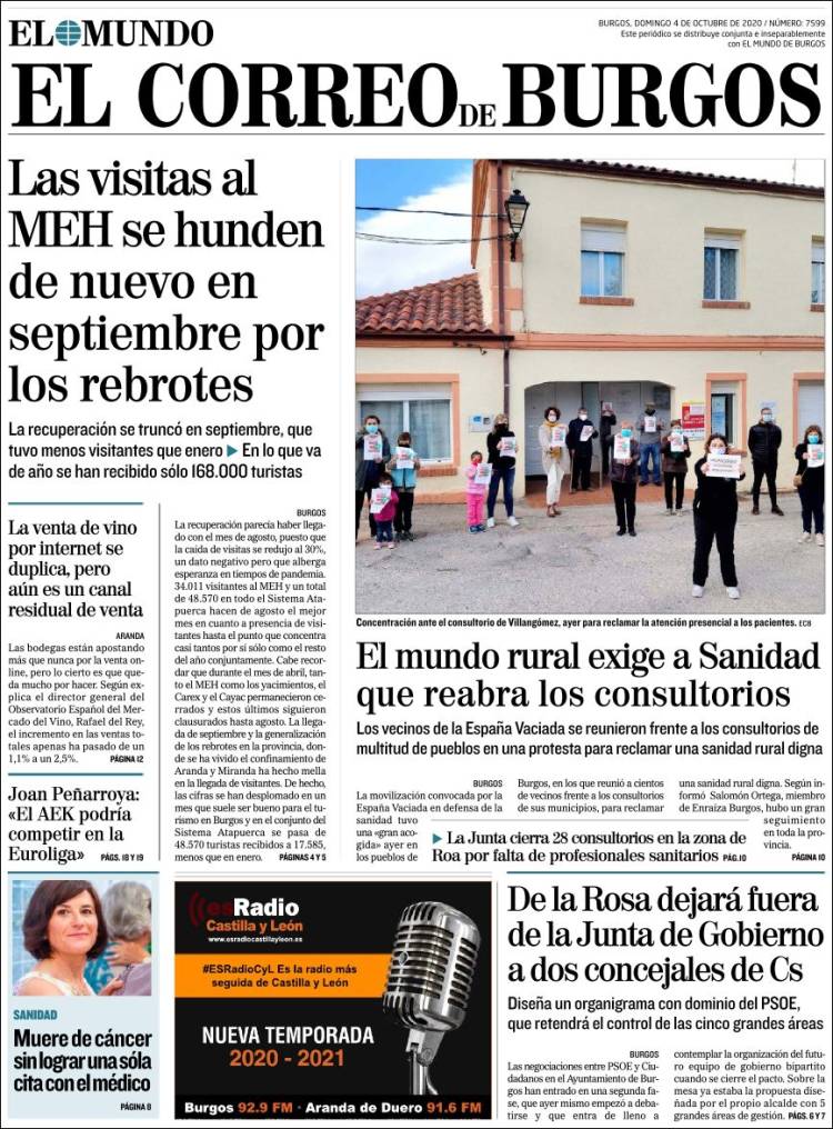 Portada de El Correo de Burgos (España)