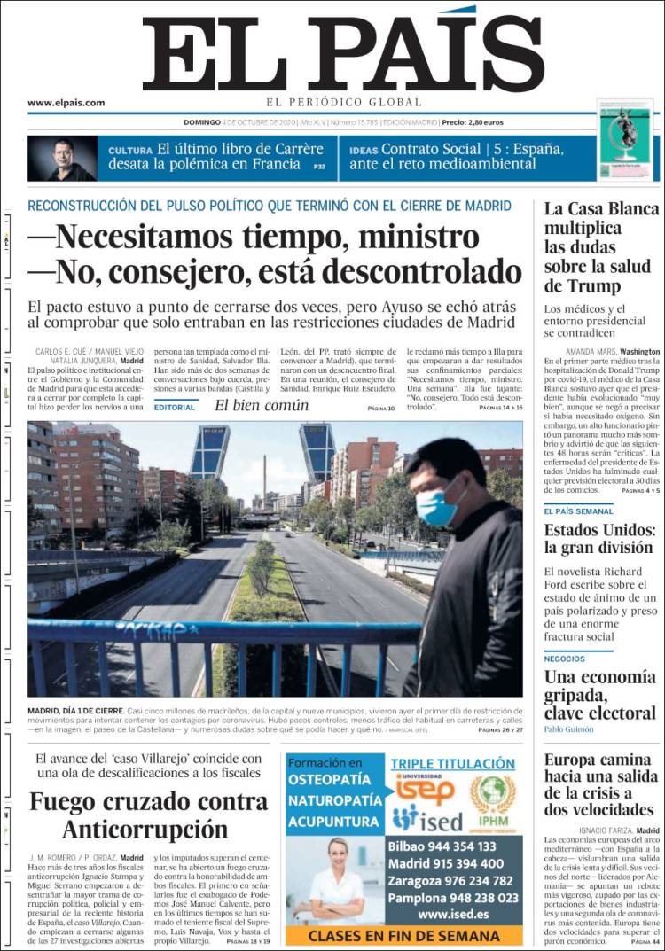 Portada de El País (España)