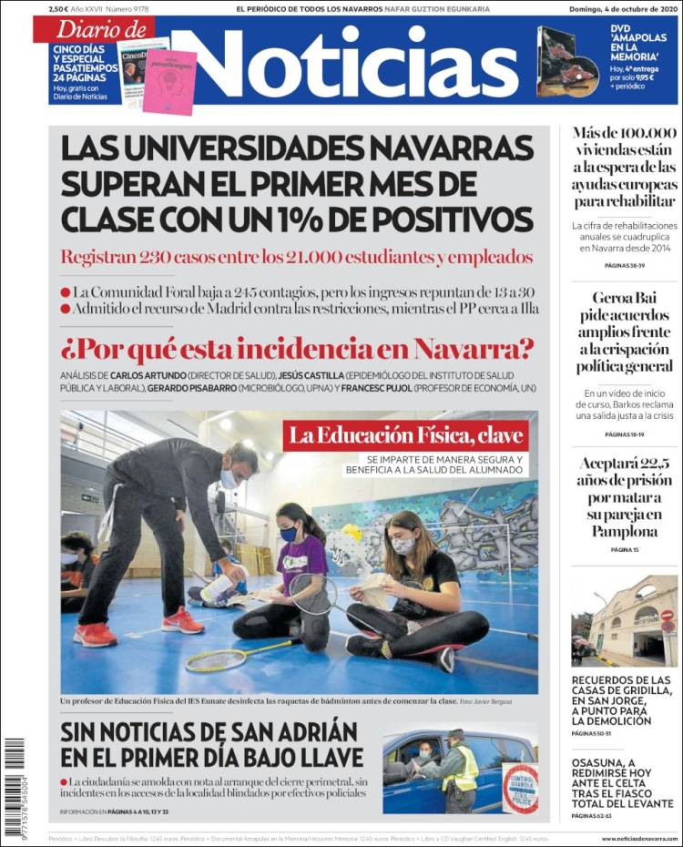 Portada de Noticias de Navarra (Espa&ntilde;a)