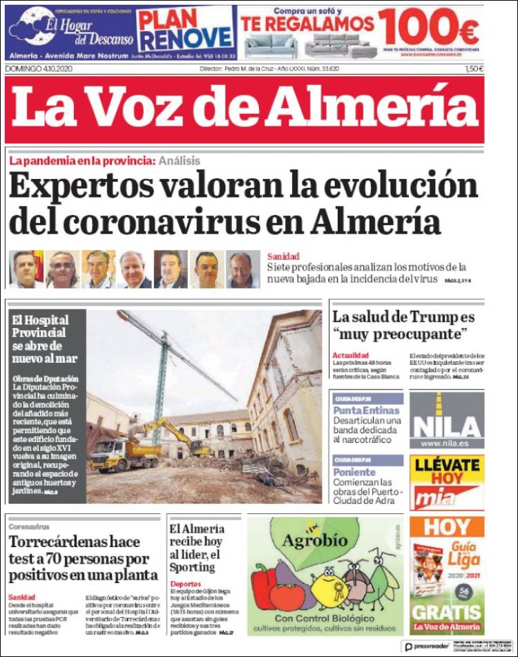 Portada de La Voz de Almería (Espa&ntilde;a)