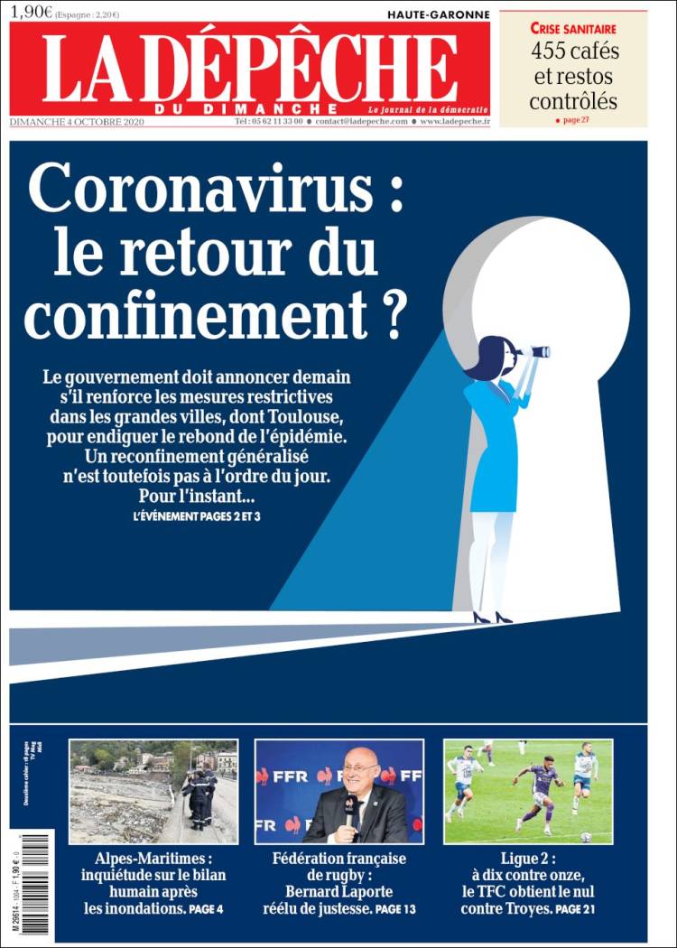 Portada de La Dépêche du Midi (Francia)