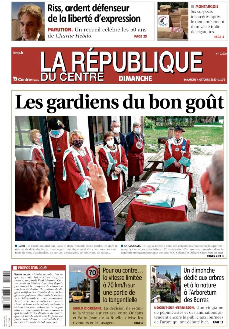 Portada de La République du Centre (Francia)