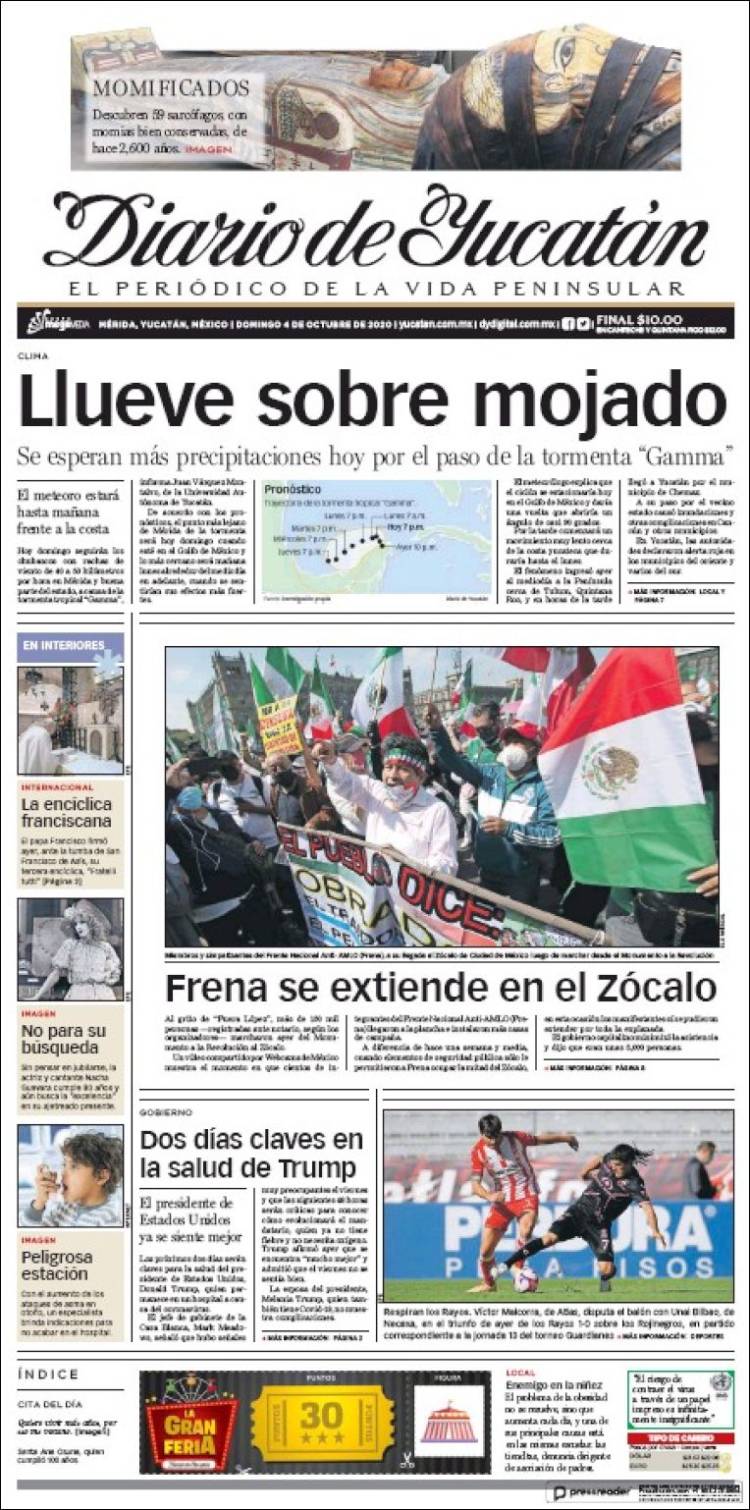 Portada de Diario de Yucatán (México)