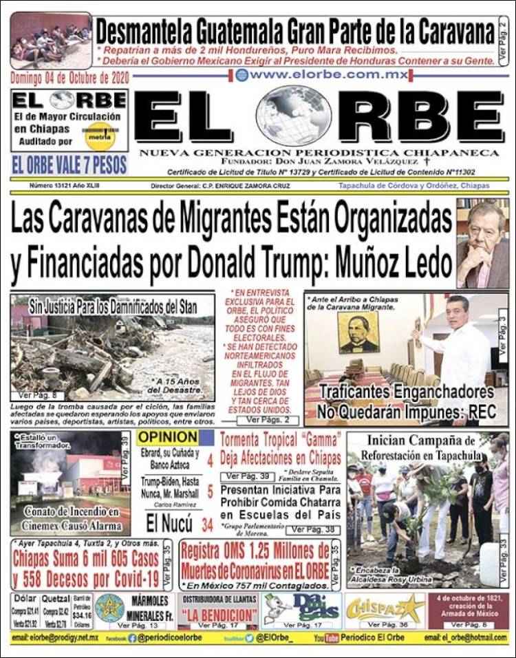 Portada de El Orbe (México)