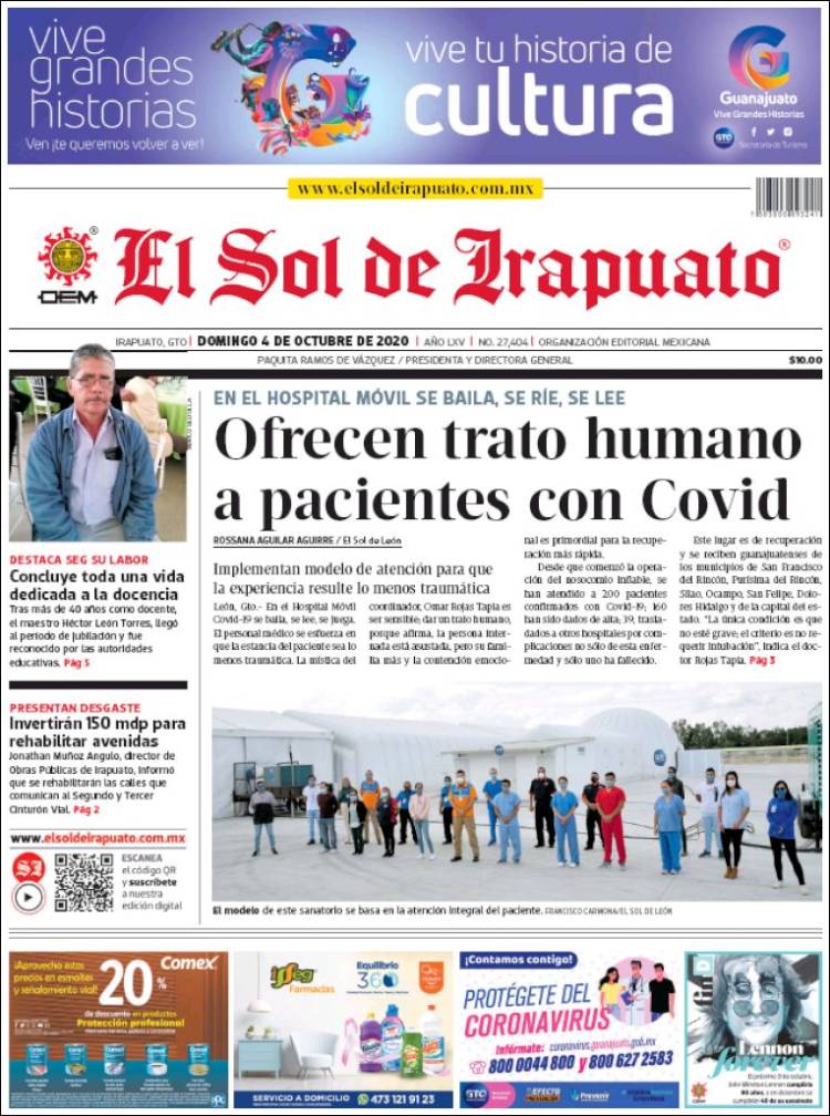 Portada de El Sol de Irapuato (México)