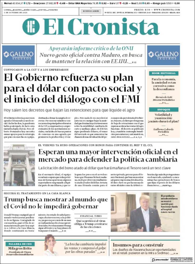 Portada de El Cronista Comercial (Argentina)