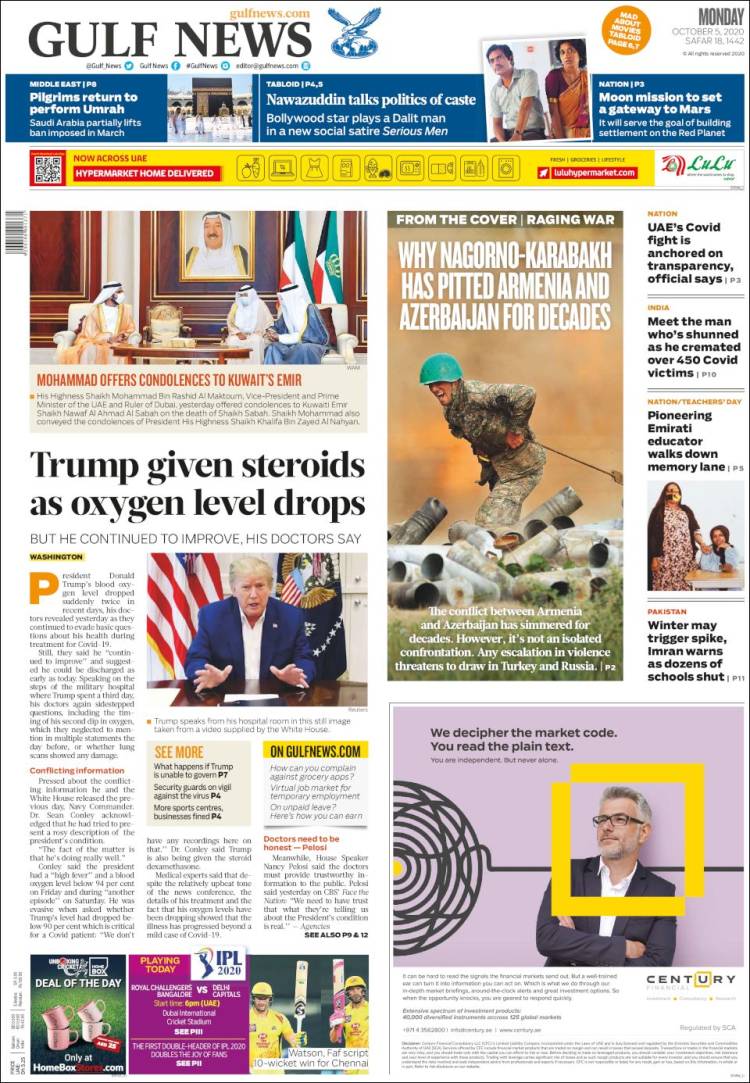 Portada de Gulf News (Asia-Pacífico)