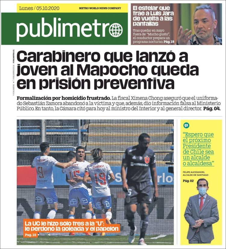 Portada de Publimetro (Chile)