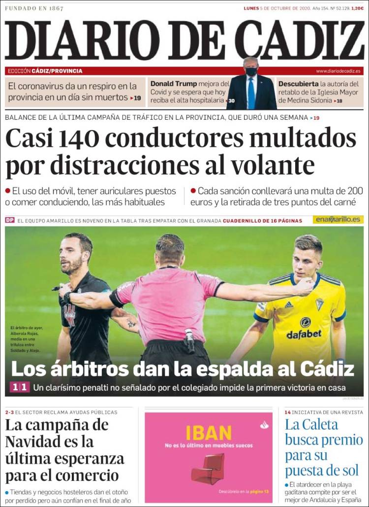 Portada de Diario de Cádiz (España)