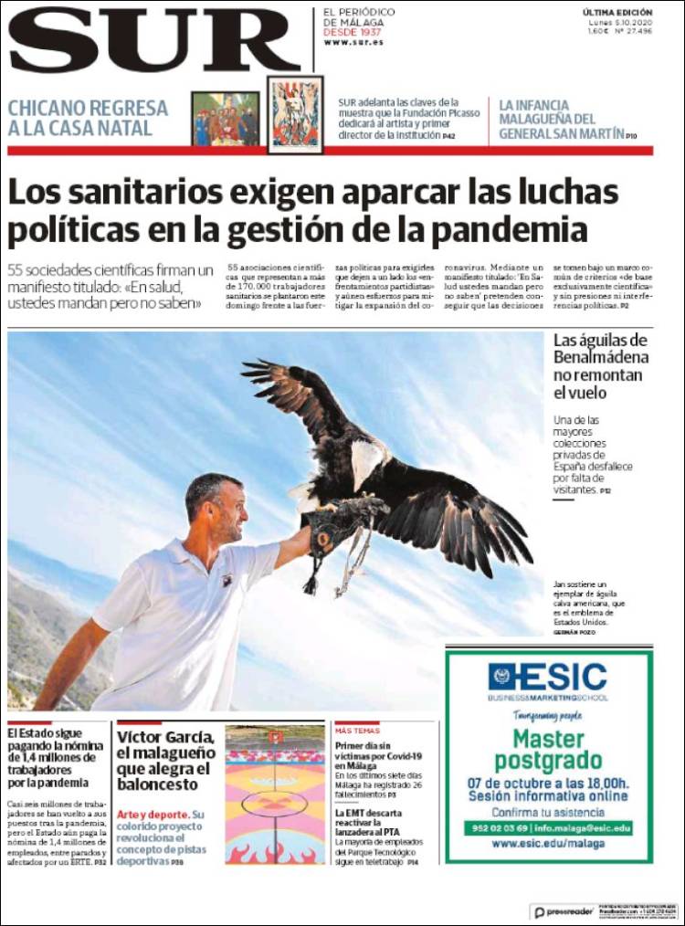 Portada de Diario el Sur (España)