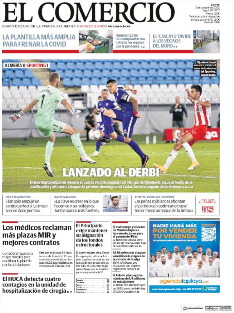 Portada de El Comercio - Gijón (Espa&ntilde;a)