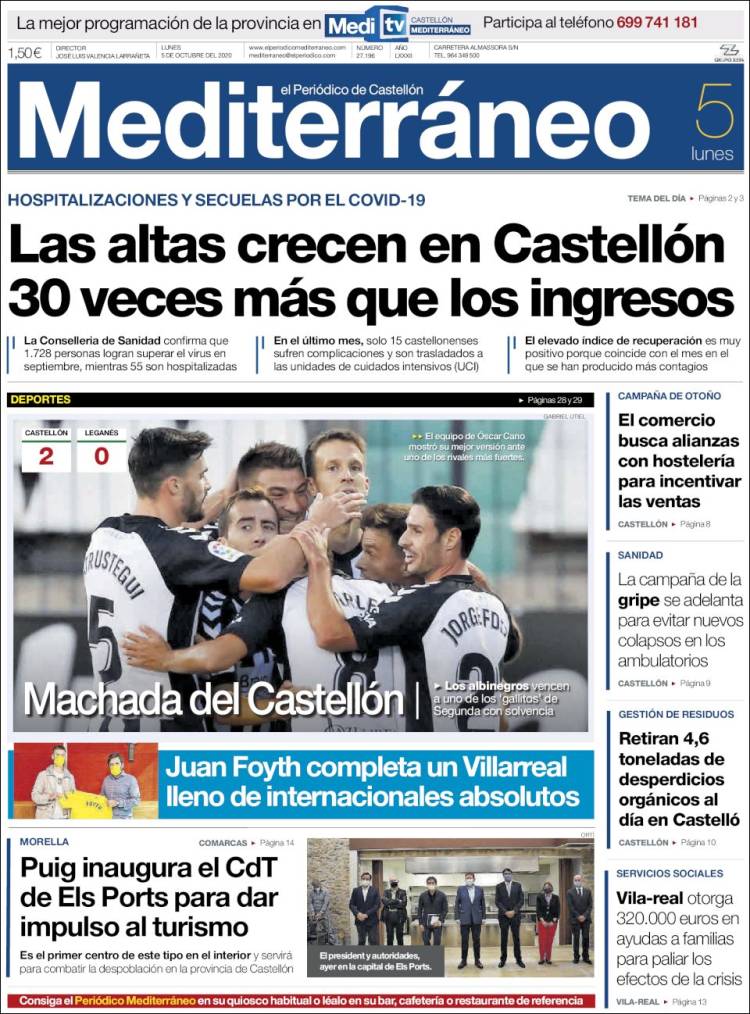 Portada de El Periódico Mediterraneo (Espa&ntilde;a)