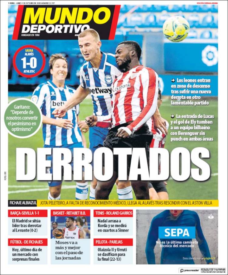 Portada de Mundo Deportivo Bizkaia (Espa&ntilde;a)