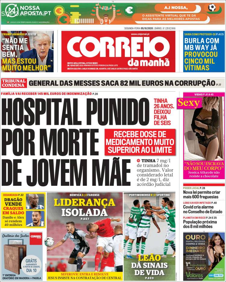 Portada de Correio da Manhã (Portugal)