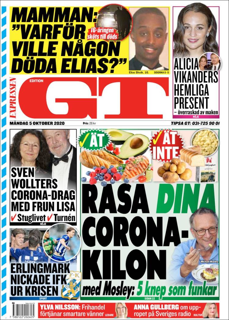Portada de Göteborgstidningen (Suecia)