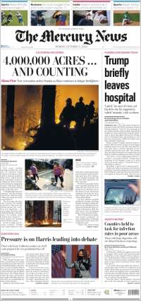 Portada de San Jose Mercury News (USA)