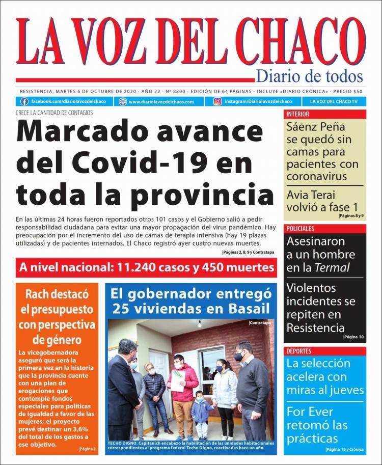 Portada de La Voz del Chaco (Argentina)