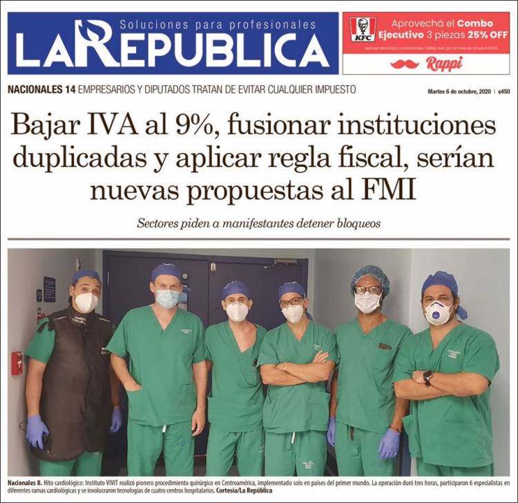 Portada de La República (Costa Rica)