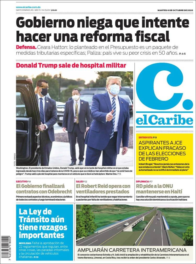 Portada de El Caribe (R. Dominicana)