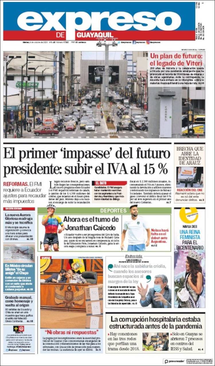 Portada de Expreso (Ecuador)