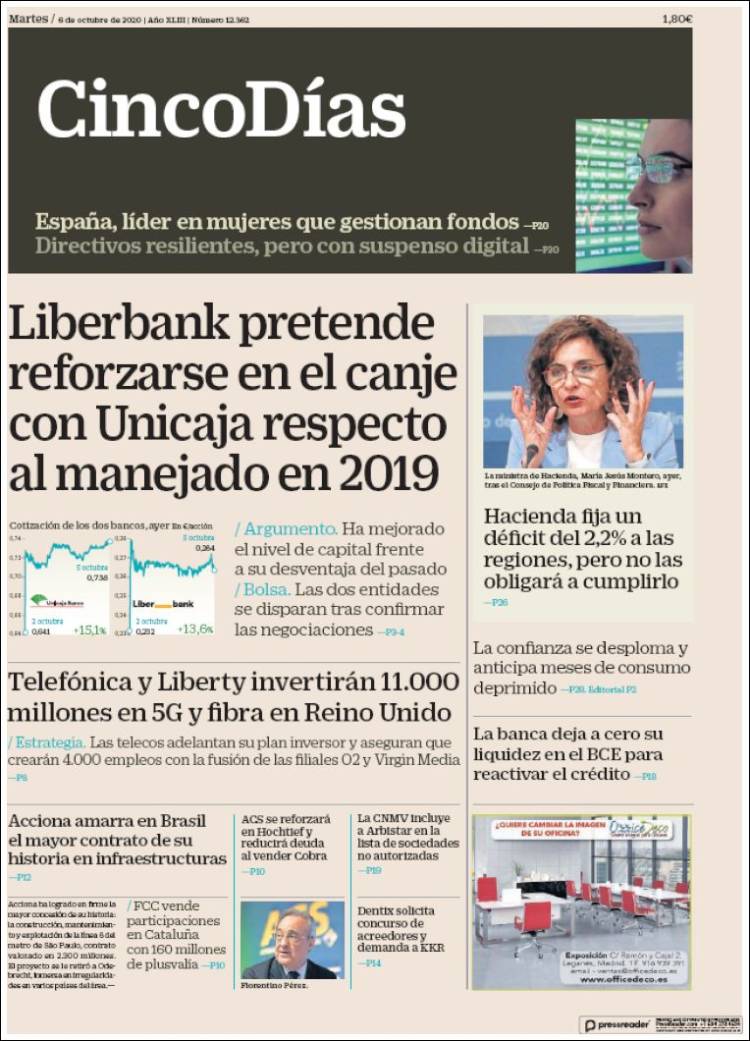 Portada de Cinco Días (Espa&ntilde;a)