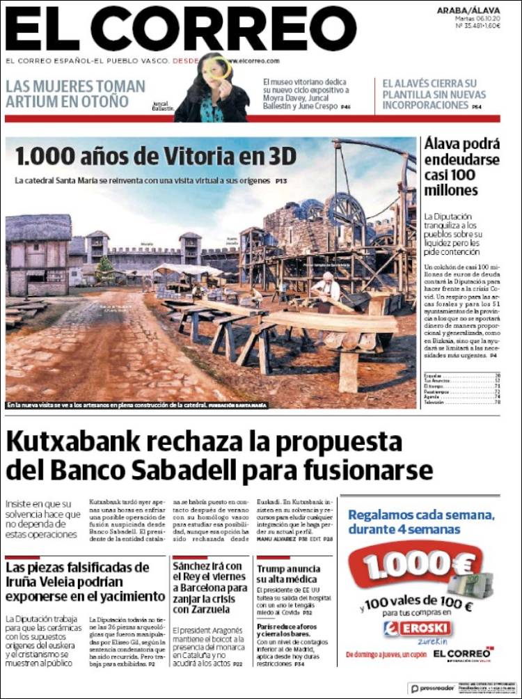 Portada de El Correo - Álava (Spain)