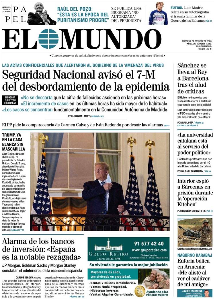 Portada de El Mundo (Espa&ntilde;a)