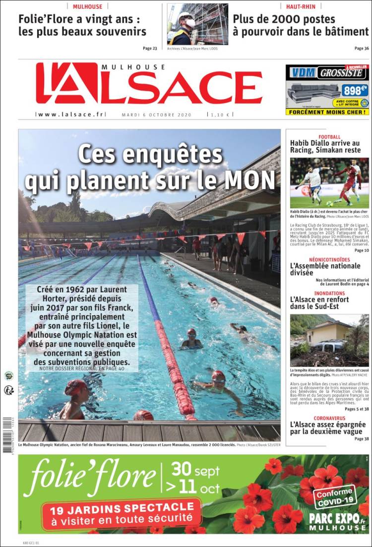 Portada de Journal L'Alsace (Francia)