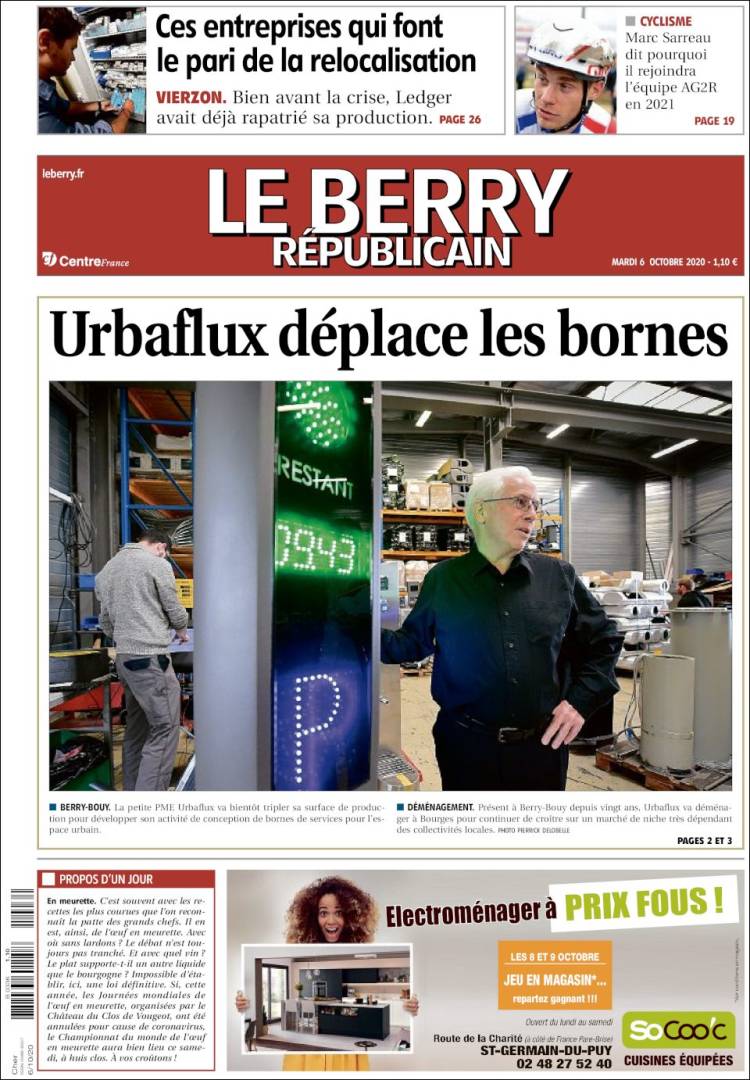Portada de Berry Republicain (Francia)