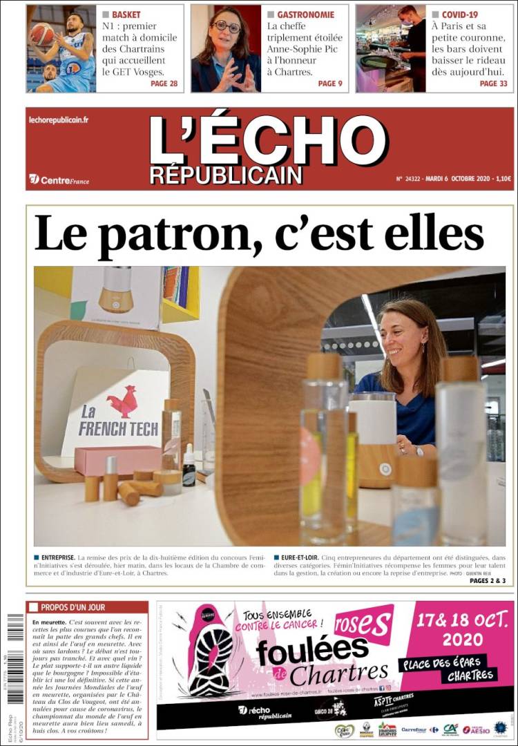 Portada de L'Echo Républicain (Francia)