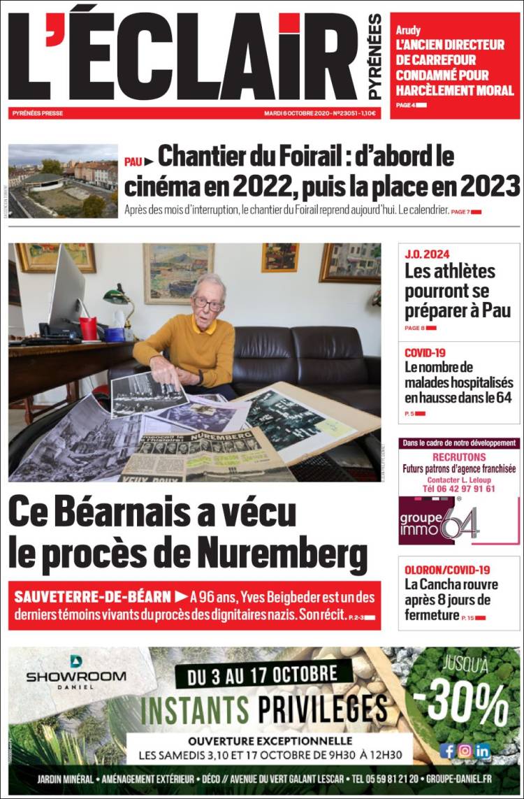 Portada de L'Eclair des Pyrénées (Francia)