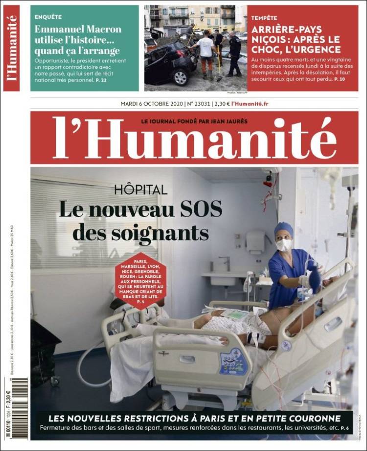 Portada de l'Humanite (Francia)