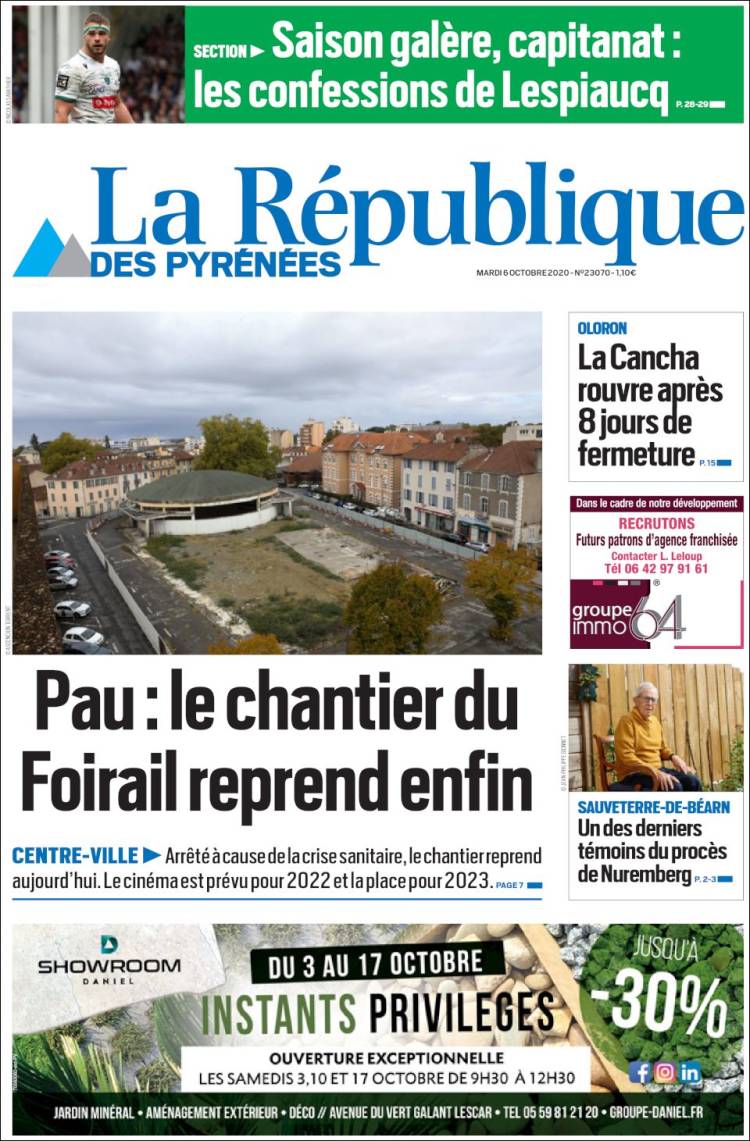 Portada de La République des Pyrénées (Francia)