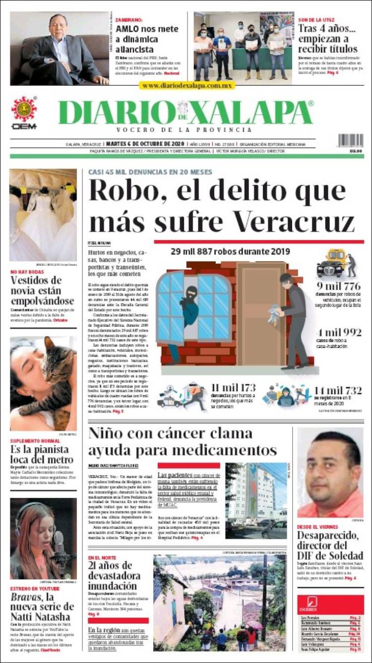 Portada de Diario de Xalapa (Mexico)