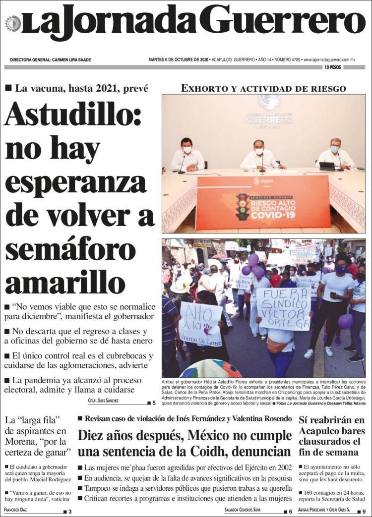 Portada de La Jornada de Guerrero (M&eacute;xico)