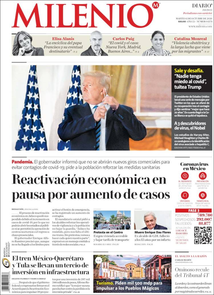 Portada de Milenio - Jalisco (M&eacute;xico)