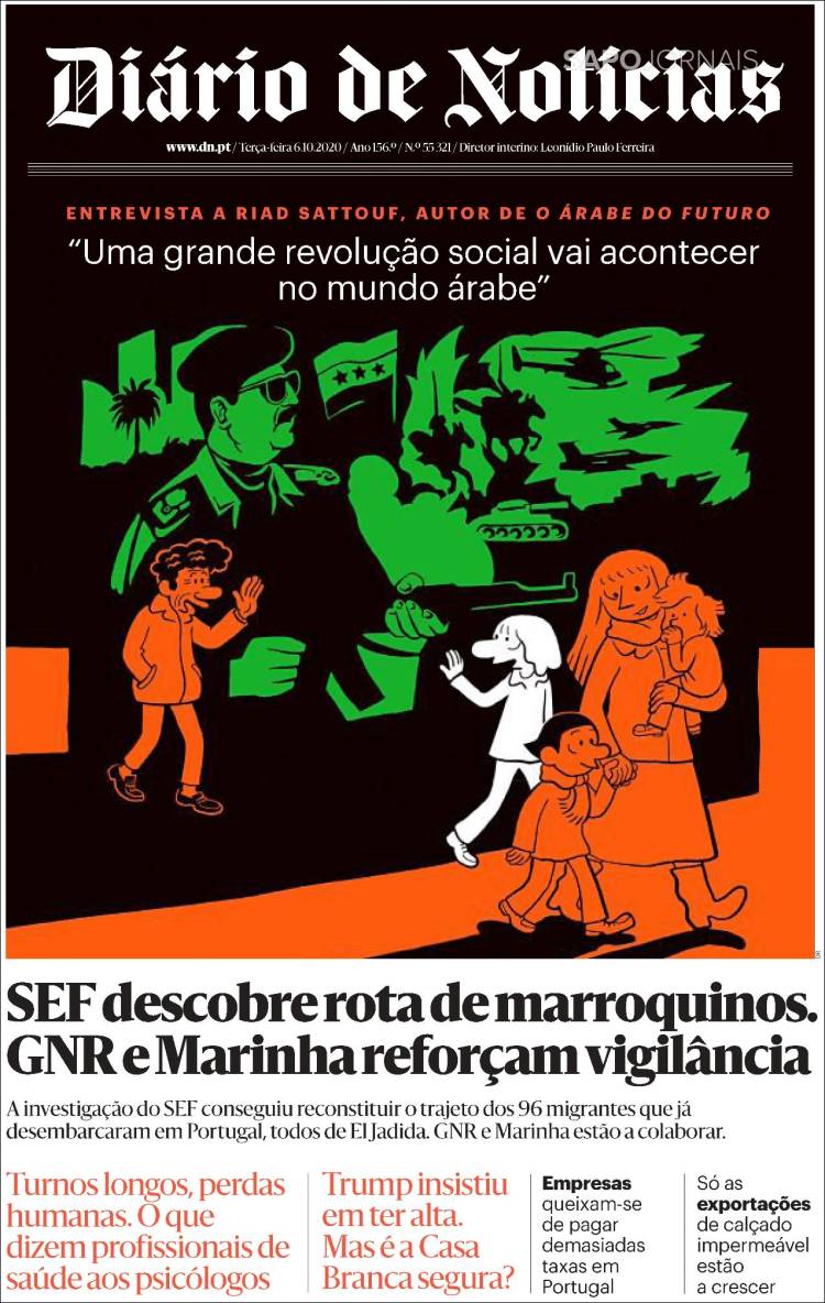 Portada de Diário de Noticias (Portugal)