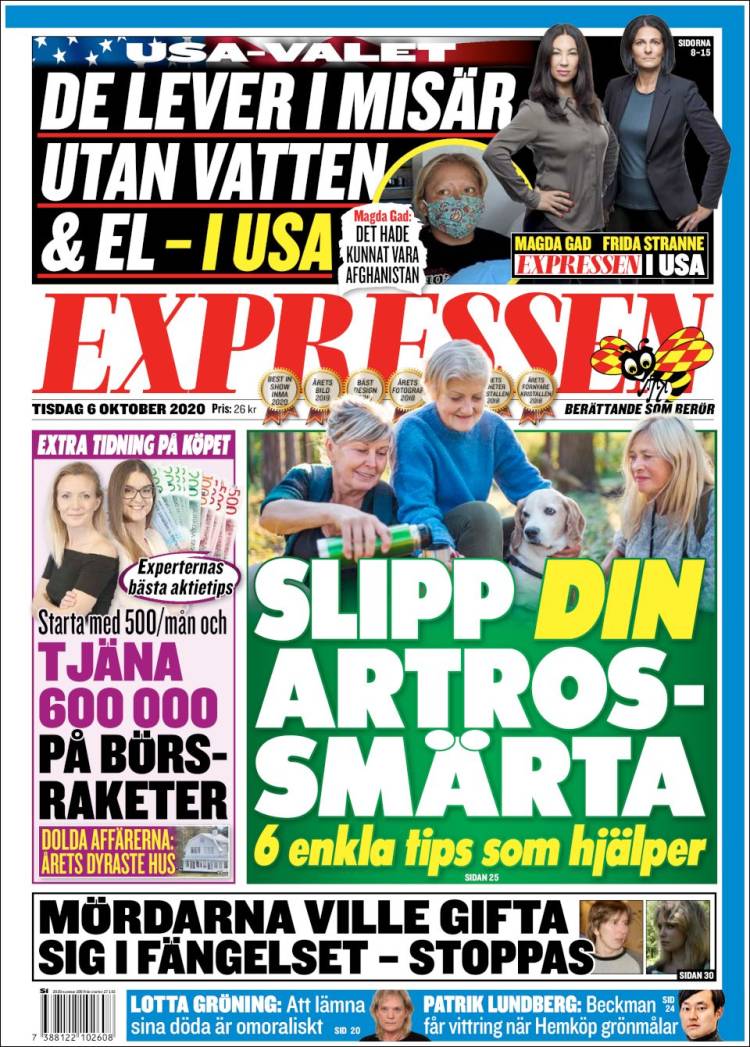 Portada de Expressen (Suecia)