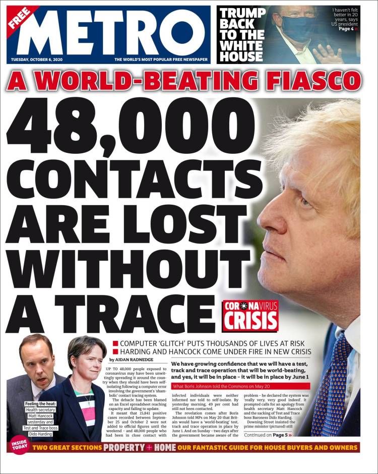 Portada de Metro (Reino Unido)