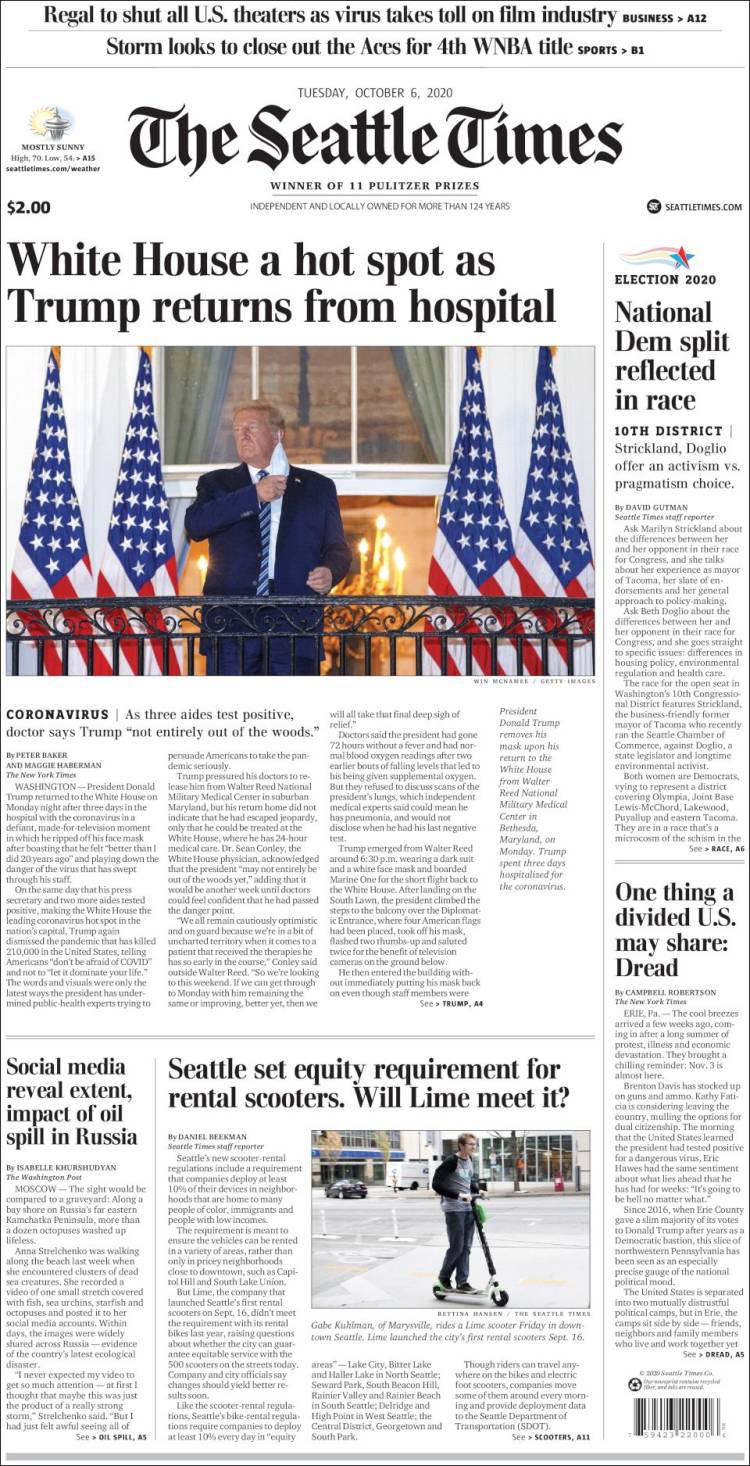 Portada de Seattle Times (USA)