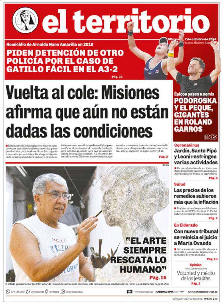 Portada de El Territorio (Argentina)