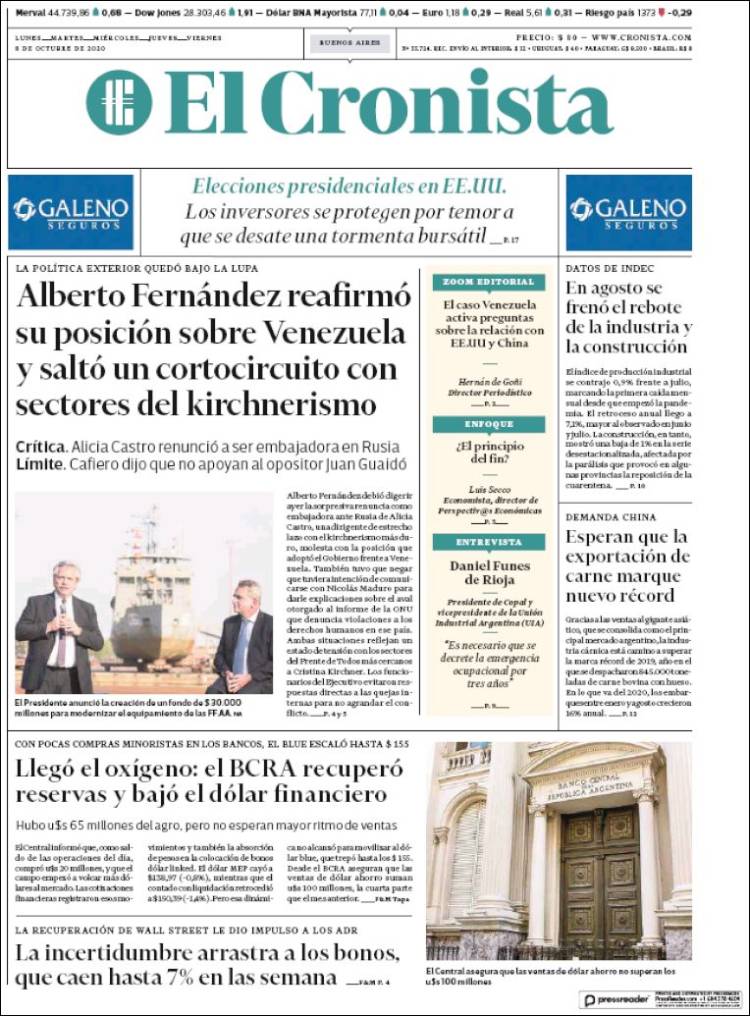 Portada de El Cronista Comercial (Argentina)