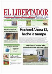 Portada de Diario El Libertador (Argentina)